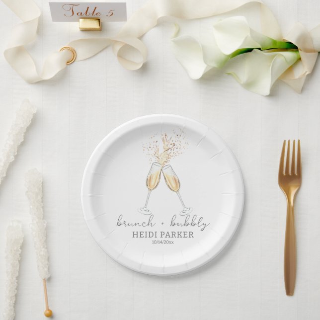 Prato De Papel Chá de Noiva com Brunch e Brinde com Champanhe (Casamento)