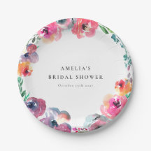 Chá de Noiva Coroa Floral Aquarela Boho