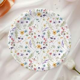 Prato De Papel Chá de Noiva das Borboletas Silvestres ao Longo da