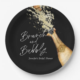 Prato De Papel Chá de Noiva Elegante com Brunch e Espumante