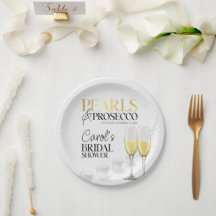 Chá de Noiva Elegante Pérolas Brancas e Prosecco