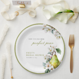 Prato De Papel Chá de Noiva Floral Pêra Perfeita