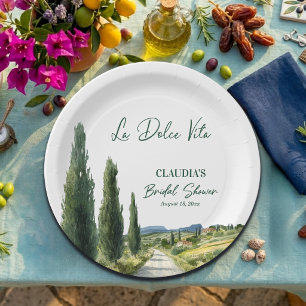 Prato De Papel Chá de Noiva La Dolce Vita Vista Italiana