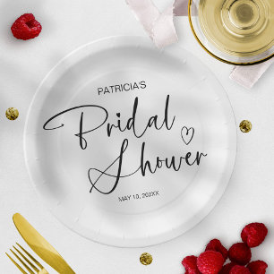 Prato De Papel Chá de Noiva Minimalista Elegante