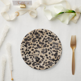 Prato De Papel Chá de Noiva Moderno Estampa de Animal Leopardo