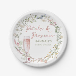 Prato De Papel Chá de Noiva Pétalas e Prosecco Casamento
