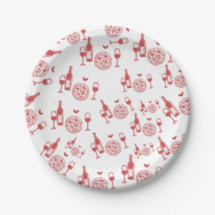 Prato De Papel Chá de Noiva Rústico Pizza & Vinho