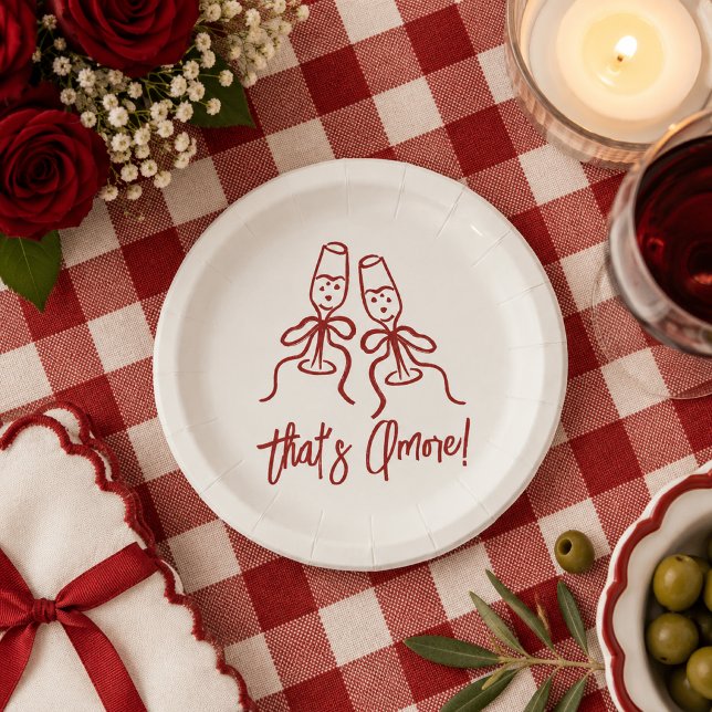 Prato De Papel Chá de Noiva That's Amore (That's Amore Bridal Shower Plates)