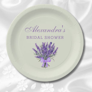 Prato De Papel Chá de panela Arco Verde Pastel Flores Lavanda