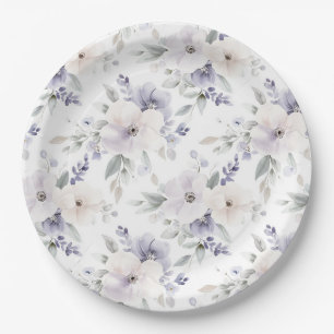 Prato De Papel Chá de panela bonito das flores de Lavanda de marf
