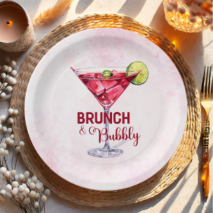 Prato De Papel Chá de panela Brunch e Bubbles