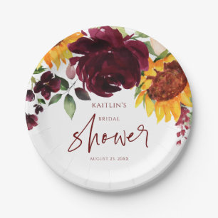 Prato De Papel chá de panela Cair Sunflower Rosas