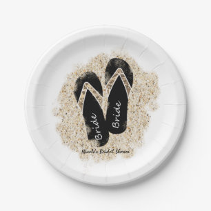 Prato De Papel Chá de panela da praia do verão das sandálias do