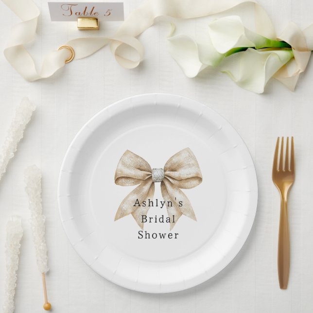 Prato De Papel Chá de panela de Arco de Grelha de Chic Cream Silv (Casamento)