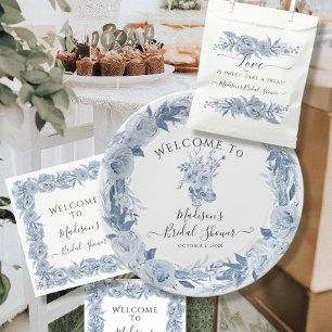 Prato De Papel Chá de panela de Boas-vindas do Elegante Floral Bl