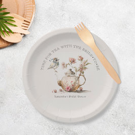 Prato De Papel Chá de panela de chá de aquarela