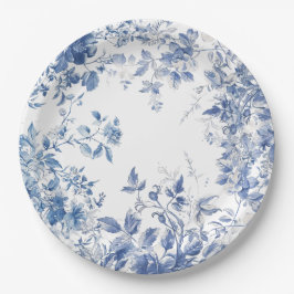 Prato De Papel Chá de panela de Chinoiserie Azul Elegante