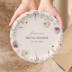Prato De Papel Chá de panela de Flores Selvagens Boho Primavera S