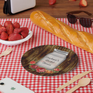 Prato De Papel Chá de panela de Flower Wreath do Jar