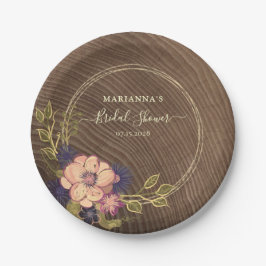 Prato De Papel Chá de panela De Madeira Floral Rusta