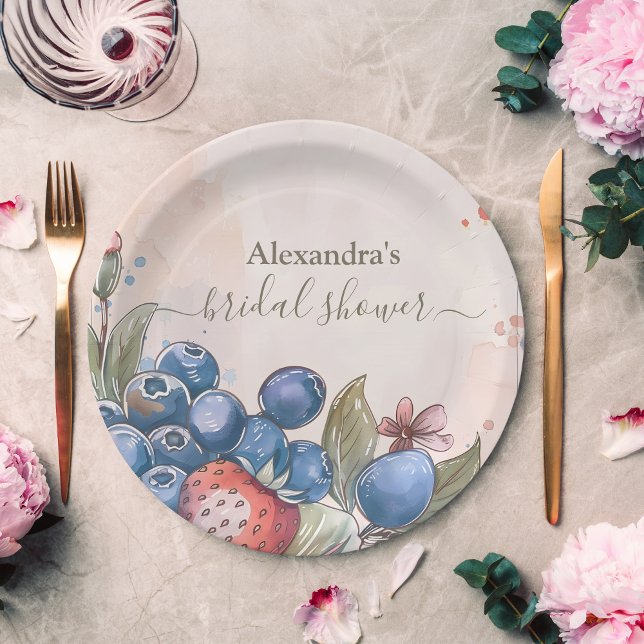 Prato De Papel Chá de panela de Morango Chic Berry Sweet (Criador carregado)