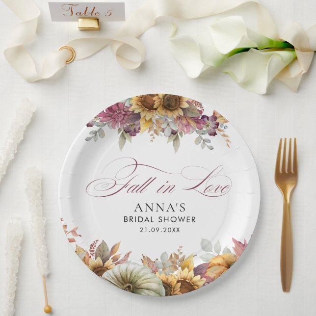 Prato De Papel Chá de panela de outono (Casamento)