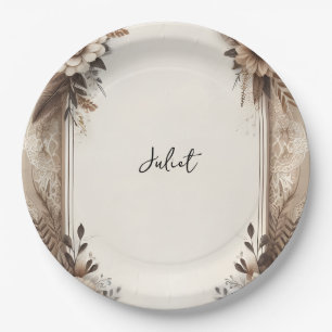 Prato De Papel Chá de panela de papel Reciclado de madeira em que