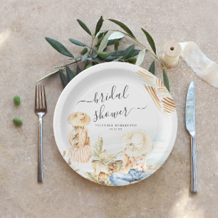 Prato De Papel Chá de panela de praia tropical