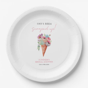 Prato De Papel Chá de panela de Sorvete de Aquarela Scooped Up