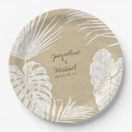 Prato De Papel Chá de panela Decor Moderno Kraft Folhas Tropicais