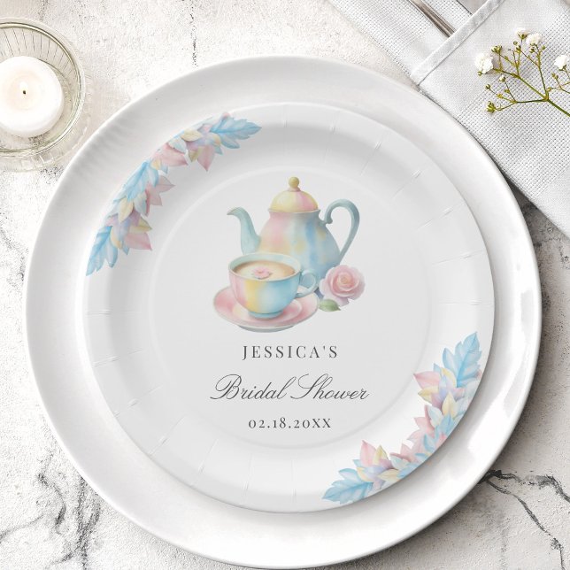 Prato De Papel Chá de panela do Partido Chic Bridal Tea (Criador carregado)