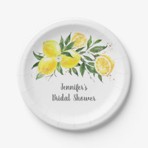 Prato De Papel Chá de panela Dourado Lemon Greenery