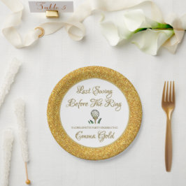 Prato De Papel Chá de panela festa de solteira Golfe Dourado e br