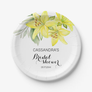 Prato De Papel Chá de panela Floral Amarelo Elegante Primavera