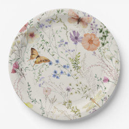 Prato De Papel Chá de panela Floral de Flor Selvagem Pressionado