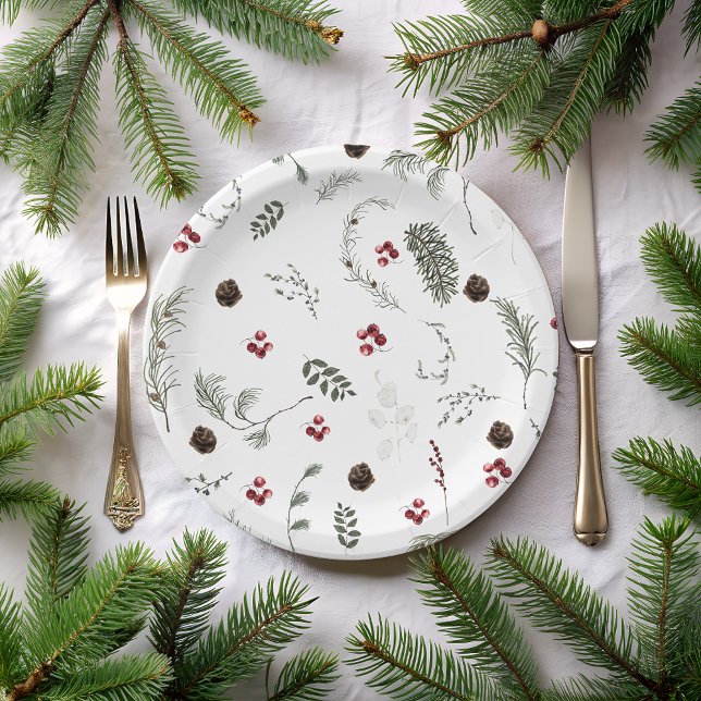 Prato De Papel Chá de panela Floral de inverno (Criador carregado)