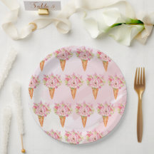 Chá de panela Floral de Sorvete de Aquarela