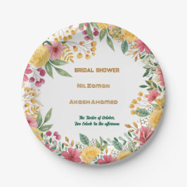 Prato De Papel Chá de panela Floral Dual Name Elegante