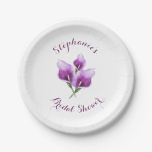 Prato De Papel Chá de panela Floral Purple Calla Lily