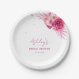 Prato De Papel Chá de panela Floral Quente-Rosa Prosecco