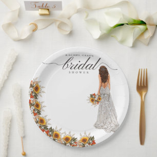 Prato De Papel Chá de panela Gown Boho de Casamento Pampas Grass
