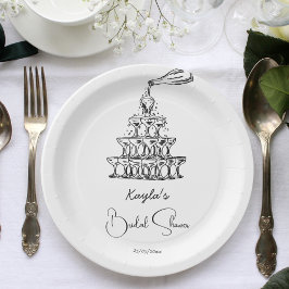 Prato De Papel Chá de panela minimalista de torre de champanhe de