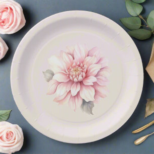 Prato De Papel Chá de panela Rosa Rosa Cor-de-Água Suave Elegante