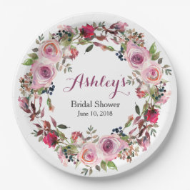 Prato De Papel Chá de panela rosa rosa púrpura