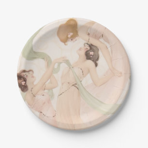 Prato De Papel Chá de panela Vintage Nouveau Mayflies