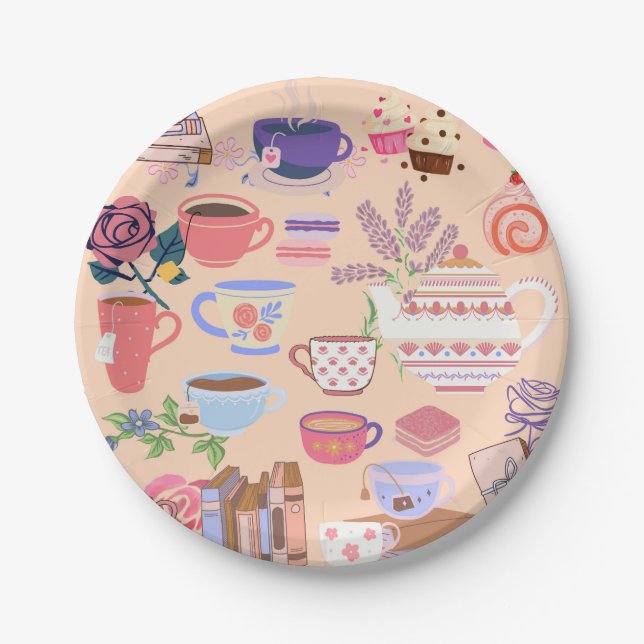 Prato De Papel Chá E Livros (Frente)