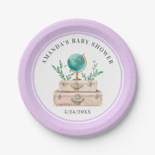 Prato De Papel Chá lavanda Lilic Viagem Suitcase Baby Girl