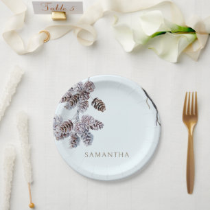 Prato De Papel Chá Personalizado Icy Blue Winter