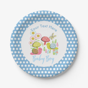 Prato De Papel Chá Primavera de Garden Baby Boy Whimsy Fairy-tal