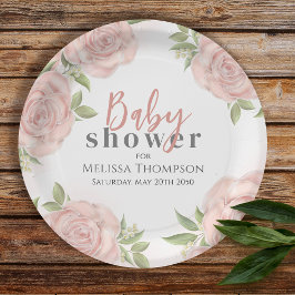 Prato De Papel Chá Rosa Floral Baby Girl